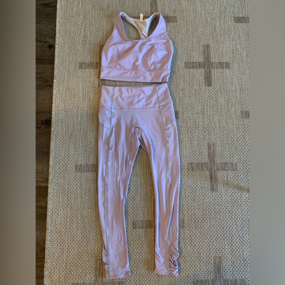 Free people light purple cinched edge legging